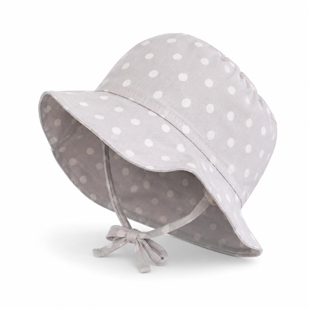 DAISY DOTS MINI - Bézs Pöttyös Kötős Pamutvászon Nyári Lány Kalap