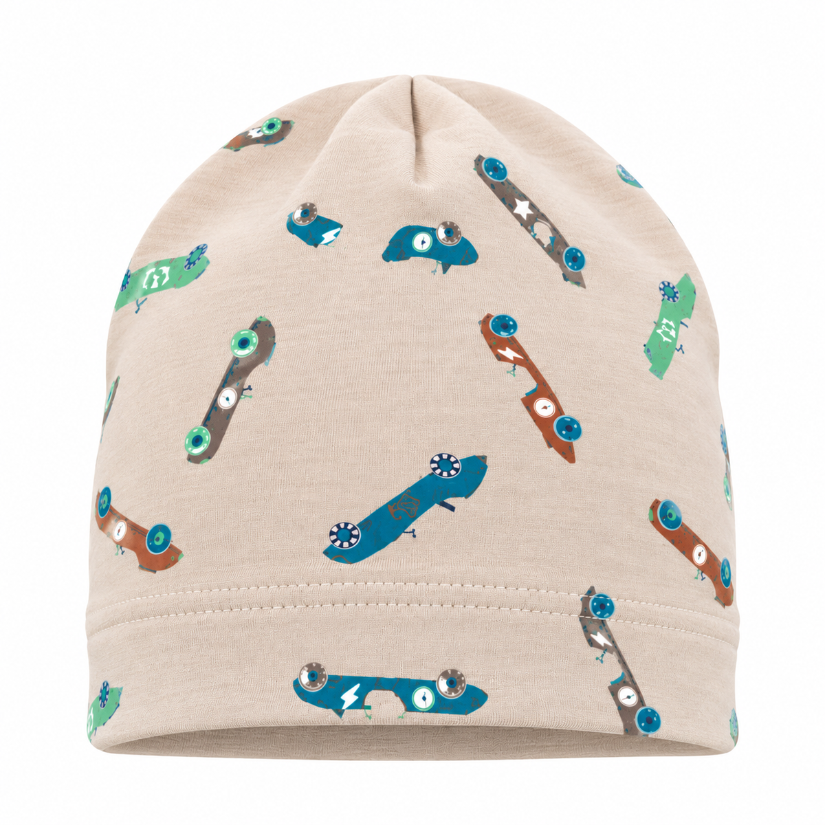 CAR FRENZY - Bézs Autós Fiú Pamut Beanie Sapka