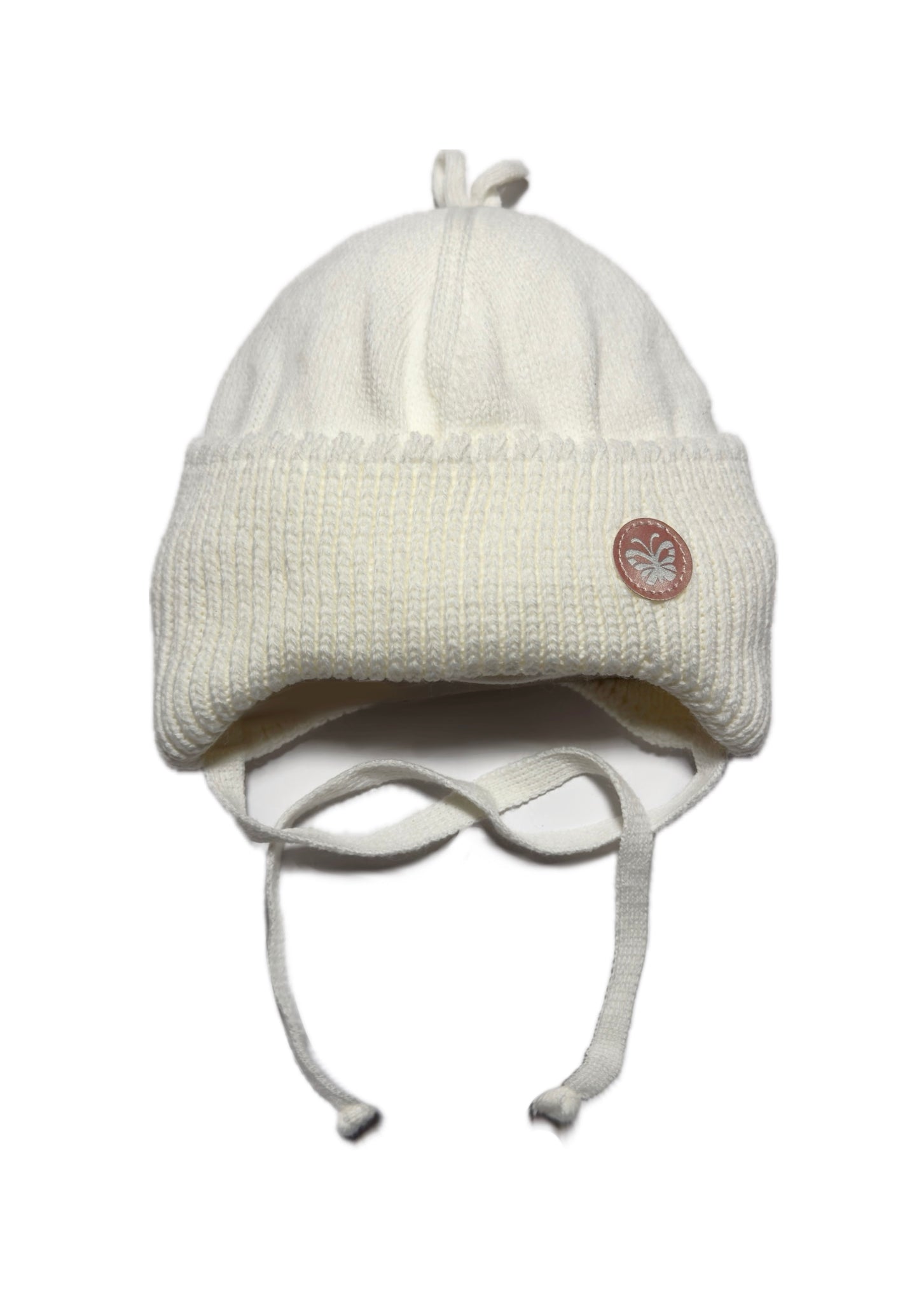 MINIX BUTTERFLY BABY - Ekrü Kötős Rózsaszín Pillangós Kötött Lány Sapka