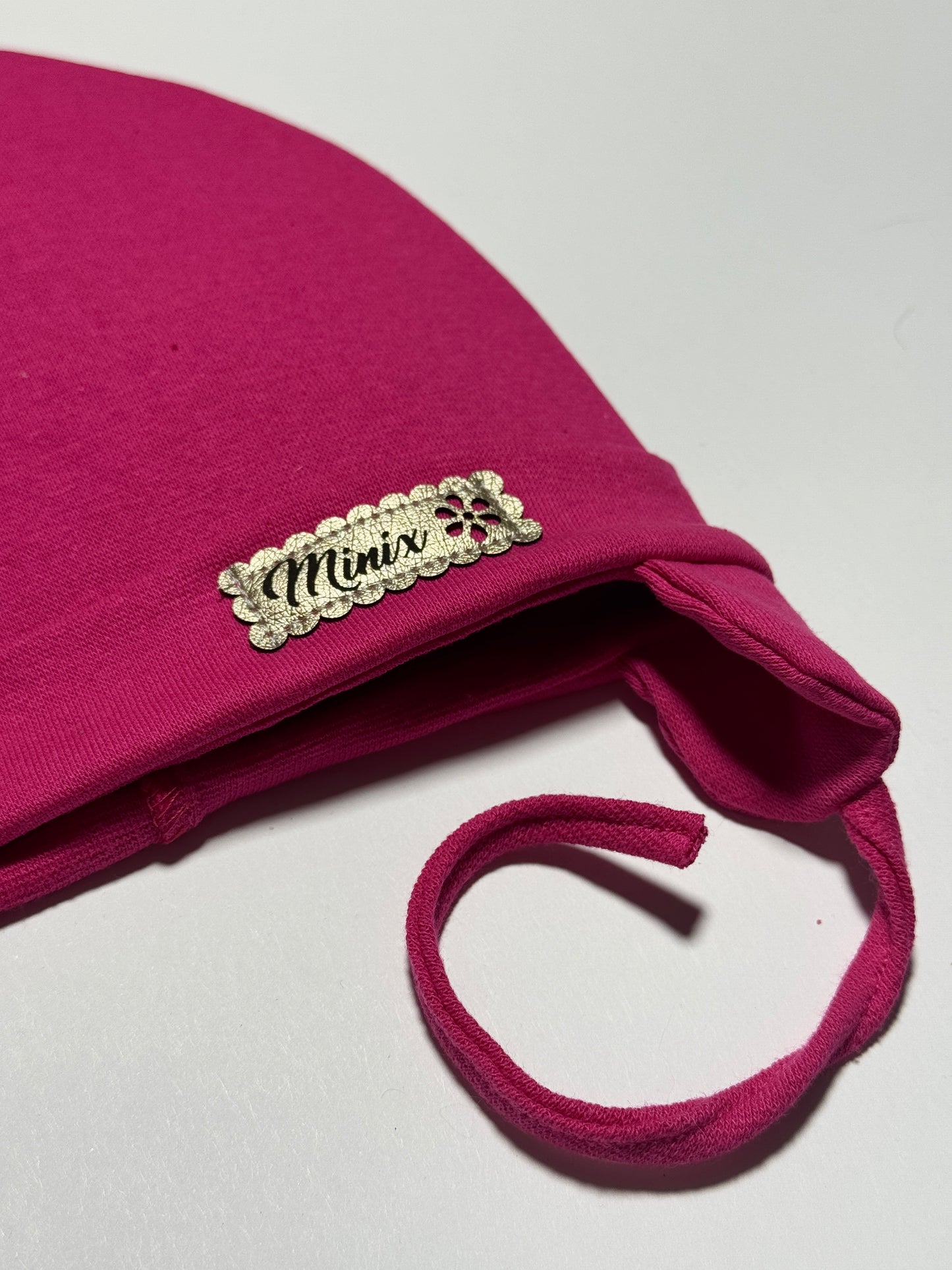 MINIX CLASSIC BABY - Fuxia Kötős Pamut Lány Sapka