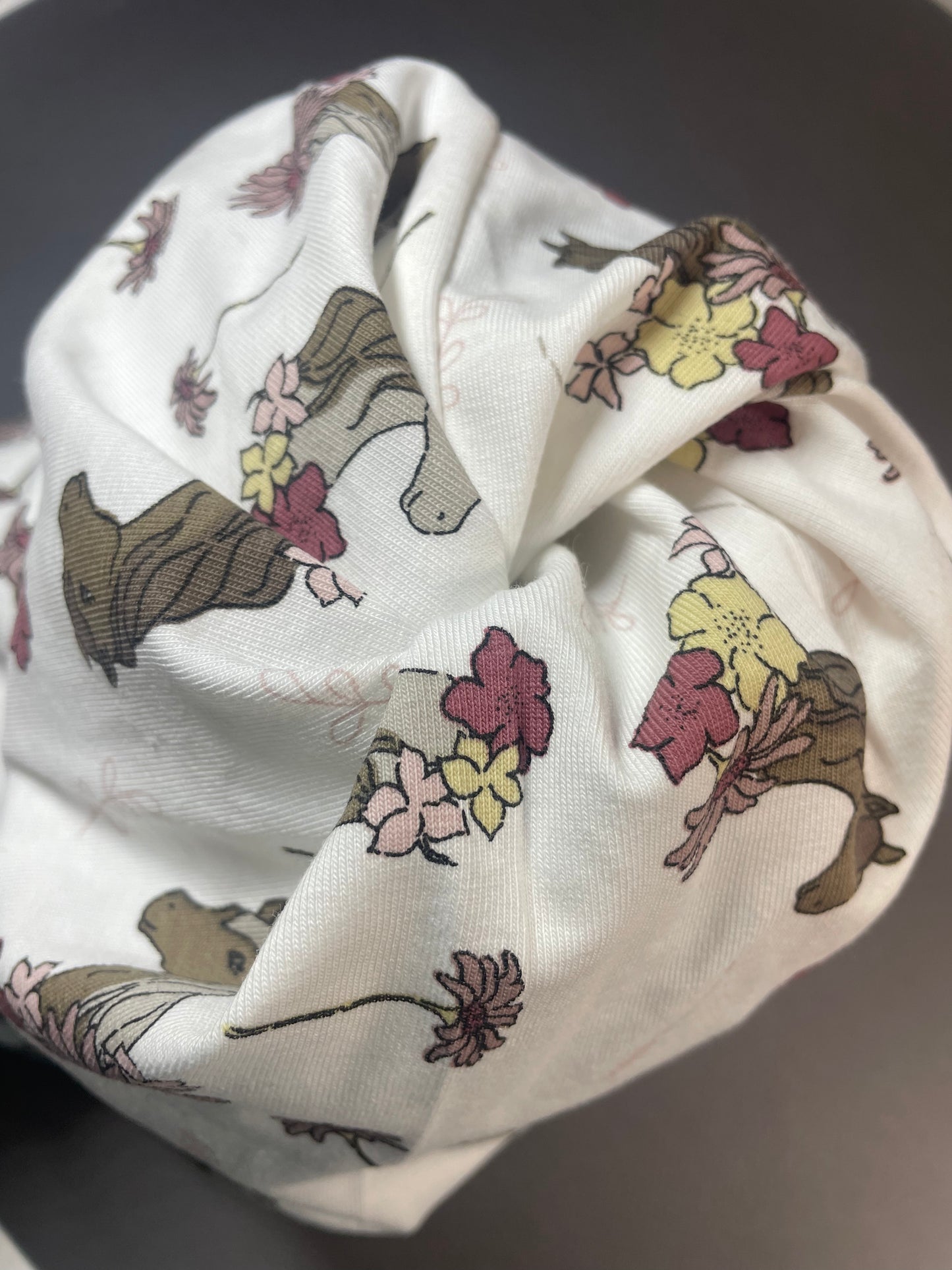 CAVELLI PRIMAVERA - Ló Mintás Fehér Pamut Beanie Lány Sapka - Minimanó