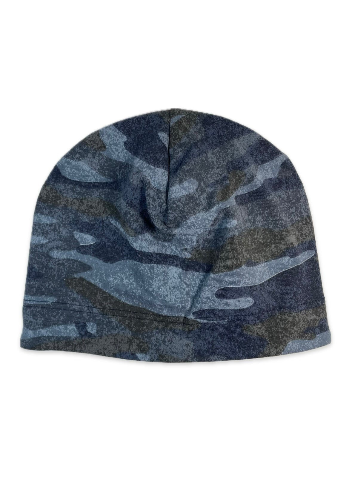 CAMOUFLAGE - Kék Terepmintás Pamut Fiú Beanie Sapka - Fiú Sapka - Minimanó