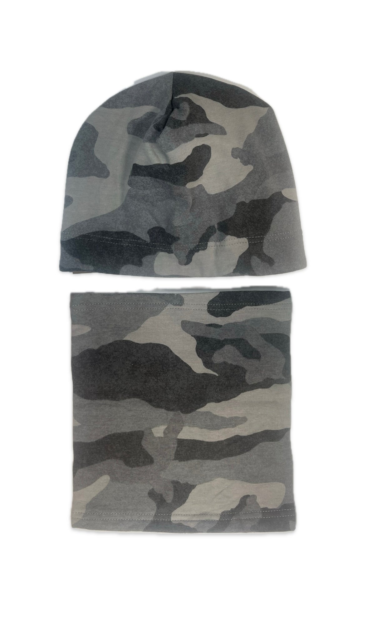 CAMOUFLAGE SET - Terepmintás Pamut Fiú Beanie Sapka és Csősál Szett - Fiú Sapka - Minimanó