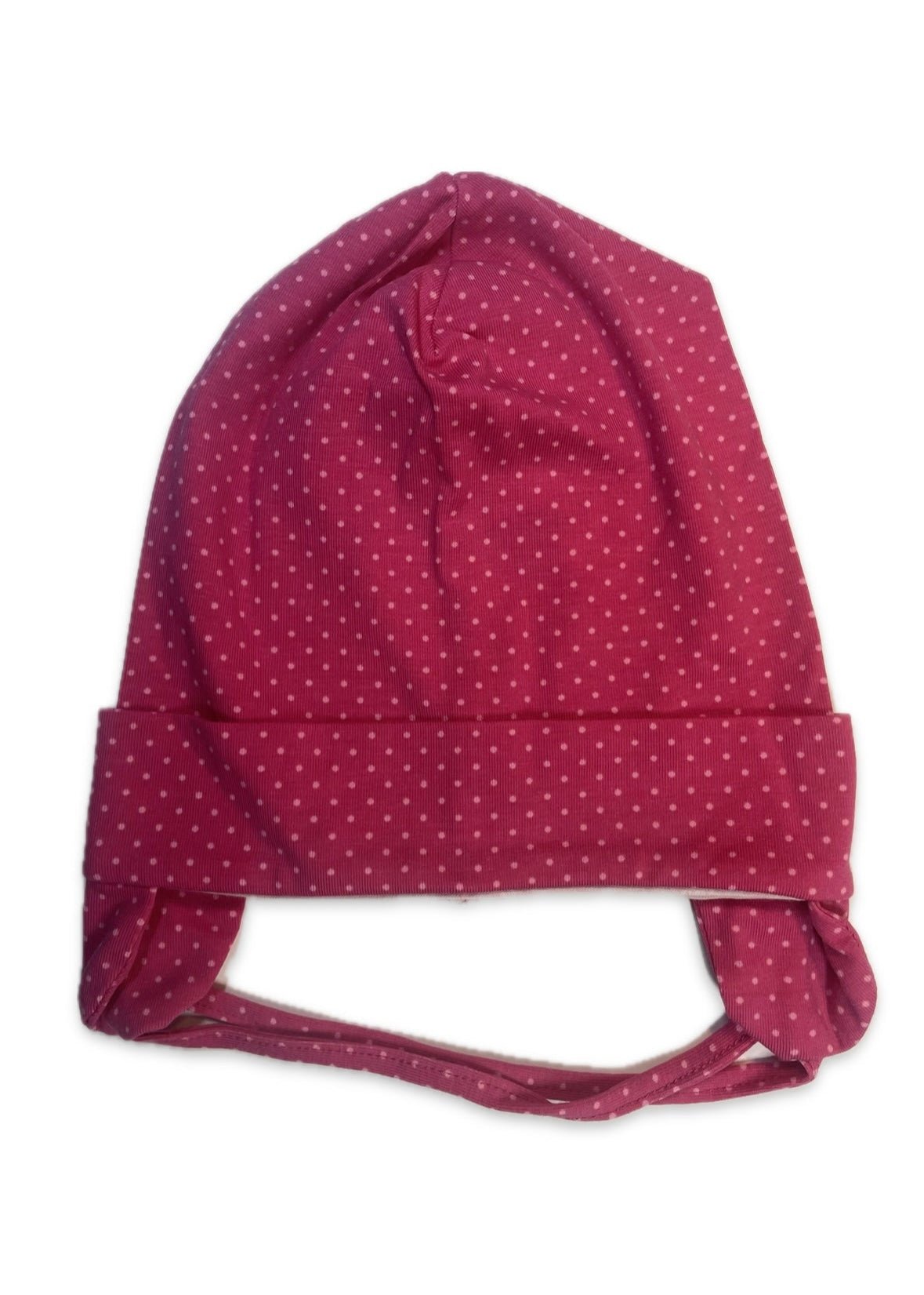 DOTTY - Pöttyös Pink Pamut Kötős Lány Sapka - Lány Sapka - Minimanó