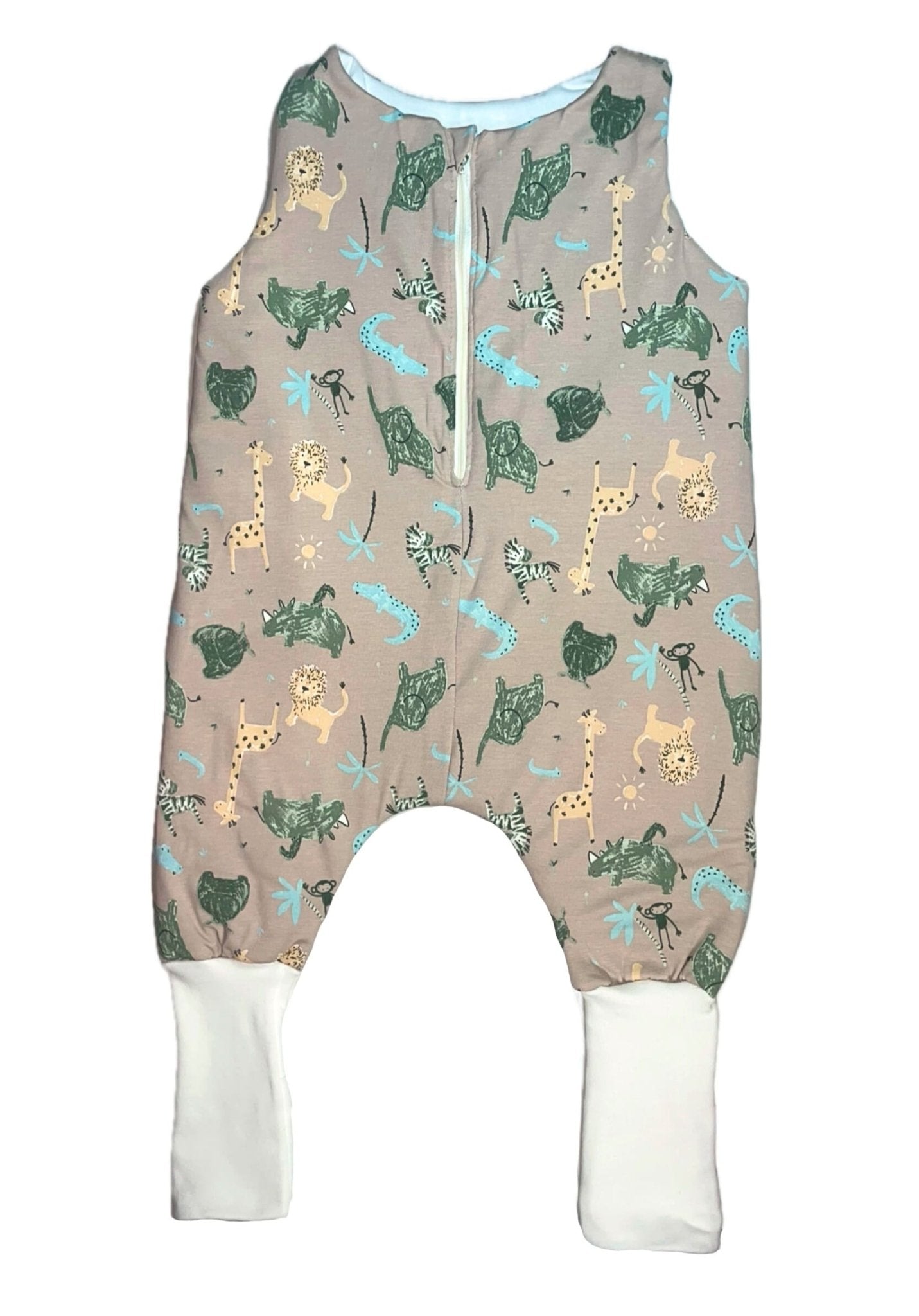 DREAMY - Bézs Állatos Pamut Jersey Kamáslis Tipegő Hálózsák - Hálózsák - Minimanó