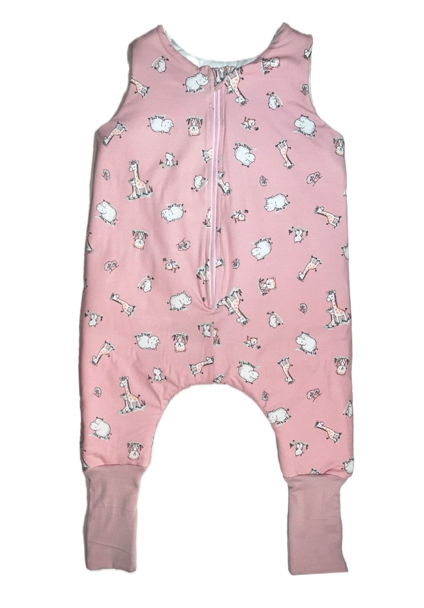 DREAMY - Rózsaszín Állatos Pamut Jersey Kamáslis Tipegő Hálózsák - Hálózsák - Minimanó