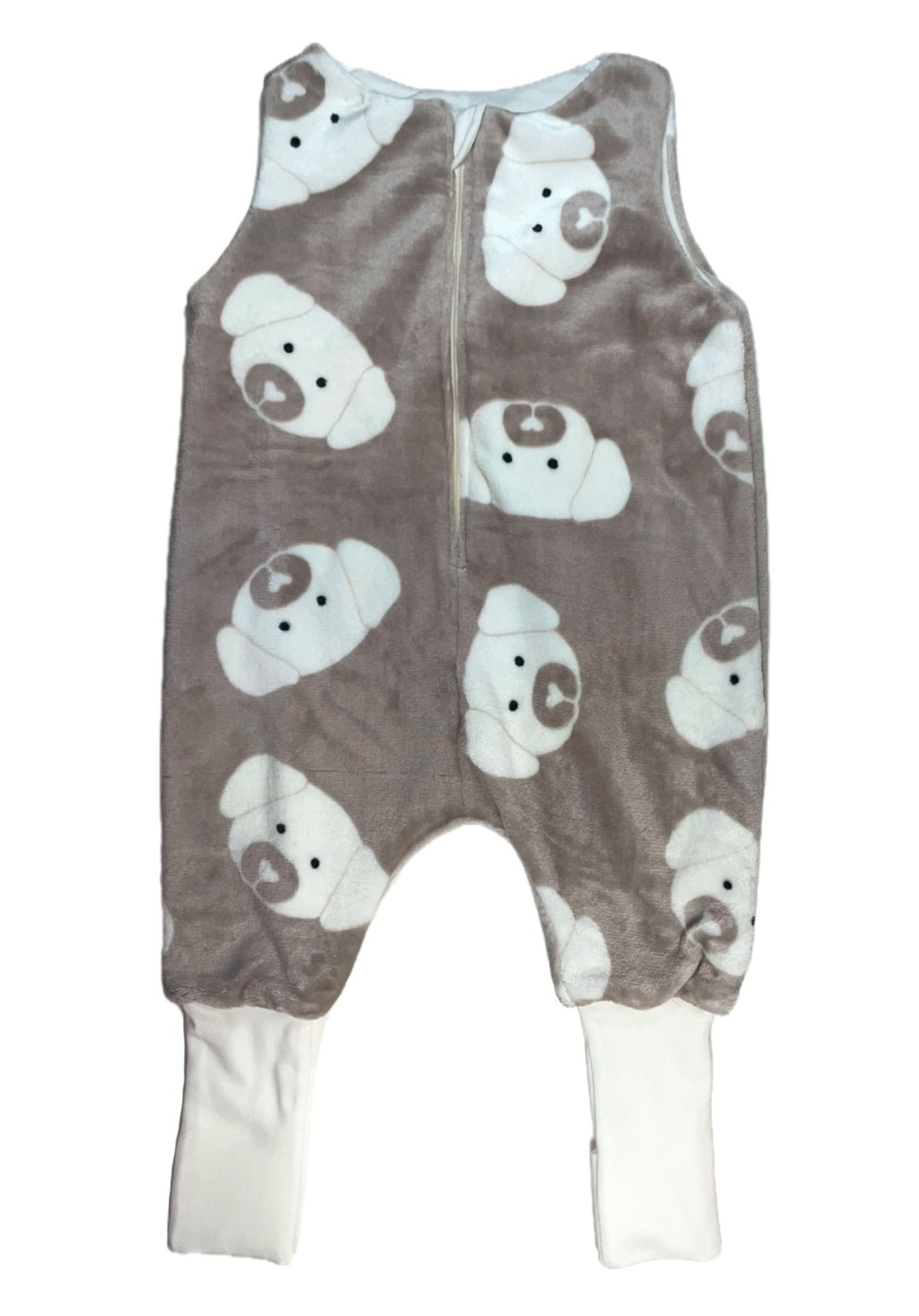 DREAMY - Wellsoft Barna Kutyás Kamáslis Tipegő Hálózsák - Hálózsák - Minimanó