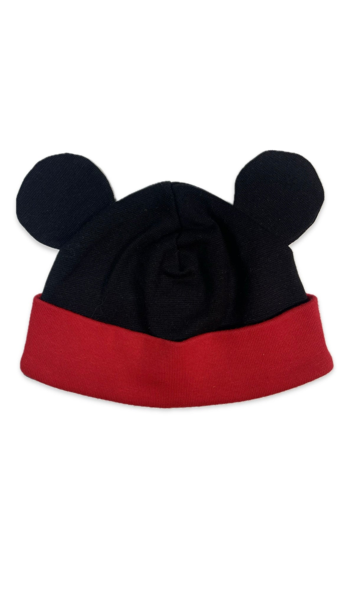 MINI - Egérfüles Fekete Piros Pamut Lány Beanie Sapka - Lány Sapka - Minimanó