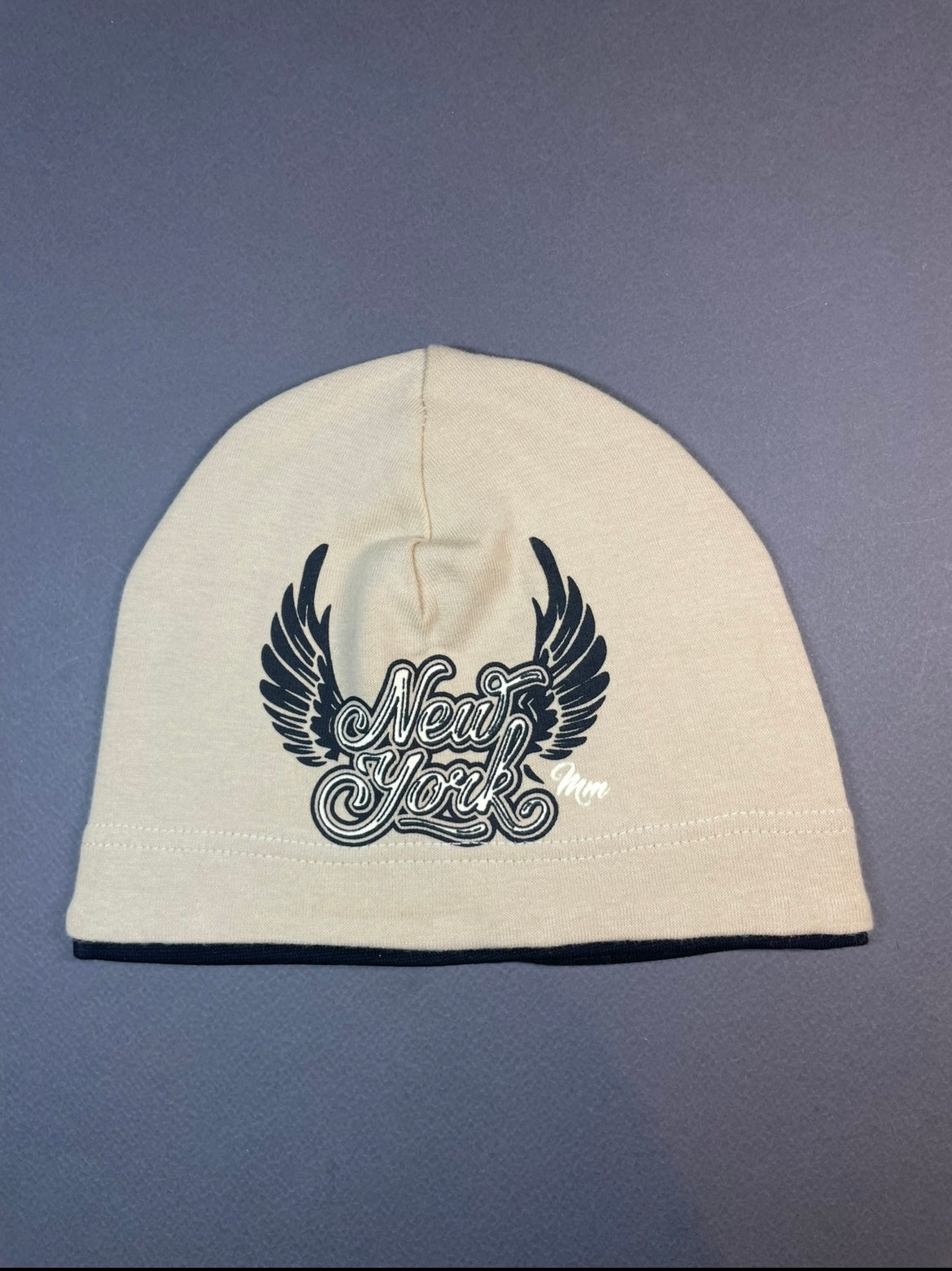 NEW YORK - Bézs Pamut Fiú Beanie Sapka - Fiú Sapka - Minimanó
