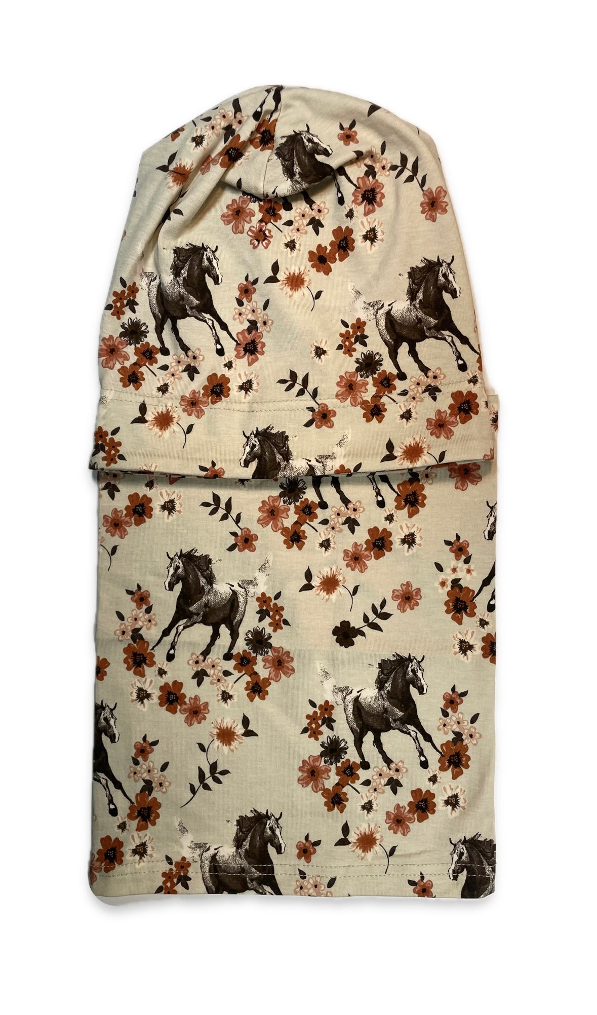 SPIRIT SET - Ló és Virág Mintás Pamut Lány Beanie Sapka és Csősál Szett - Lány Sapka - Minimanó