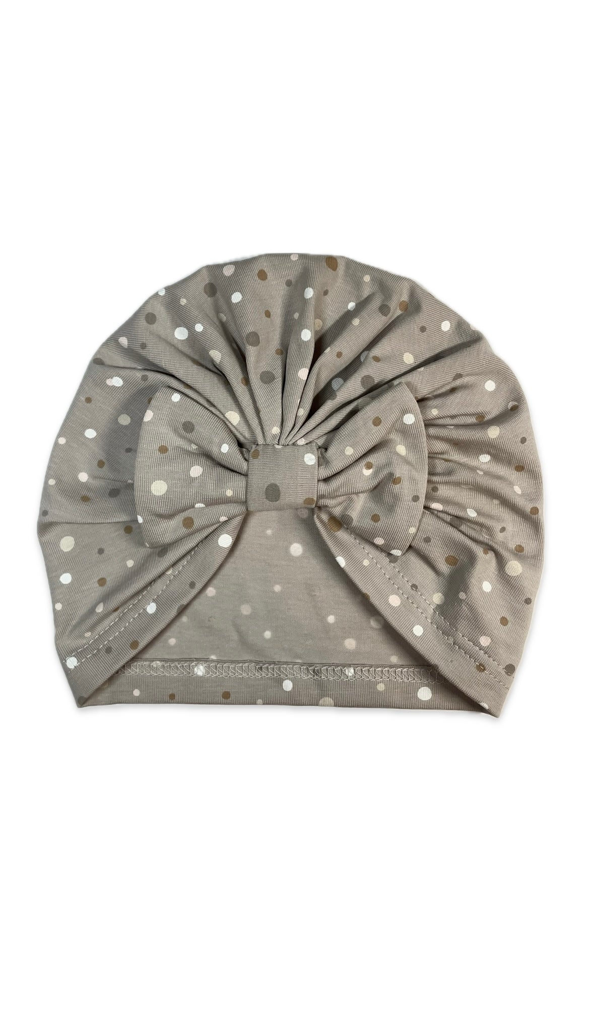 SPOTTY - Pöttyös Bézs Pamut Lány Turbán - Lány Sapka - Minimanó