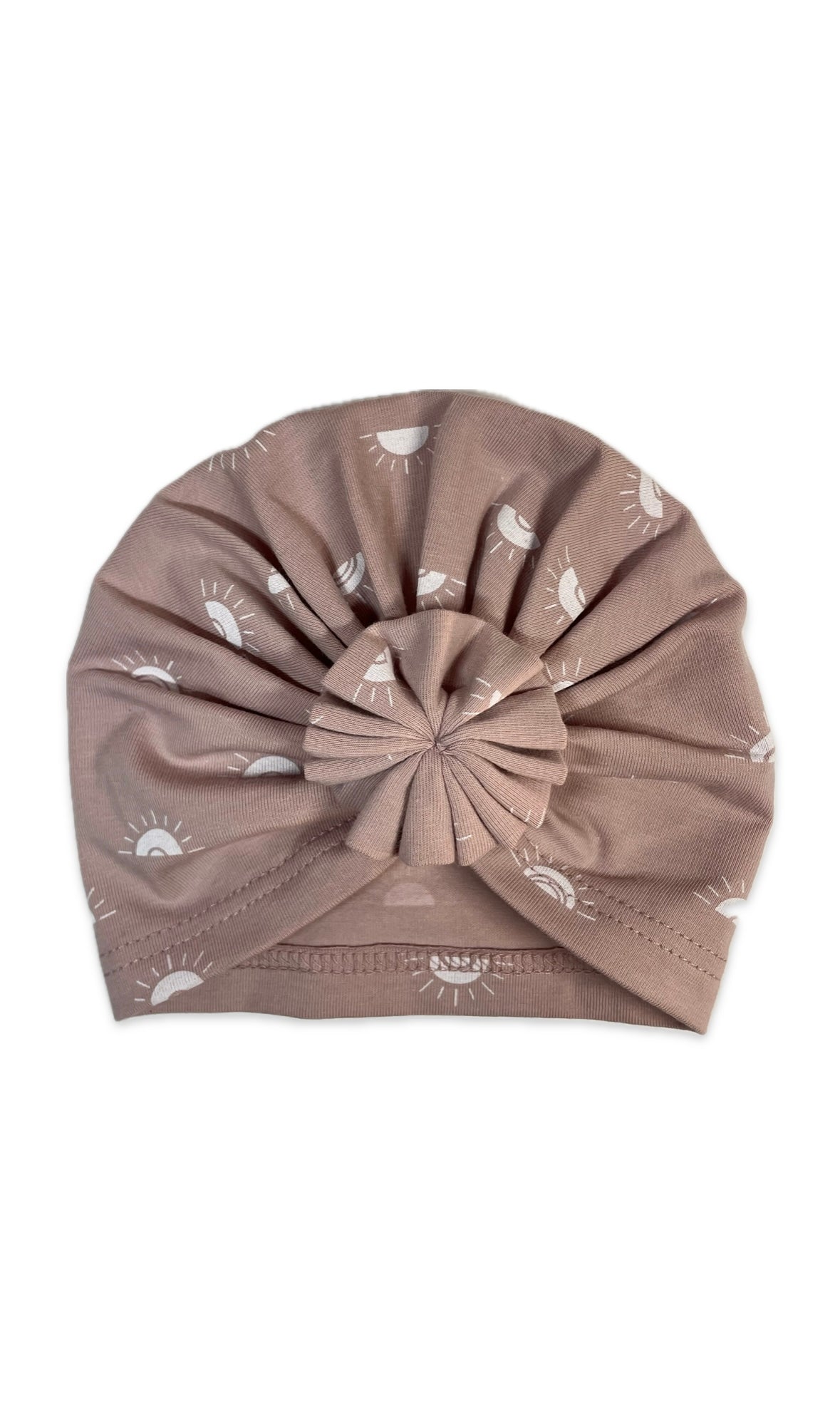 SUNRISE TURBAN - Napsugár Mintás Púderrózsaszín Pamut Lány Turbán - Lány Sapka - Minimanó