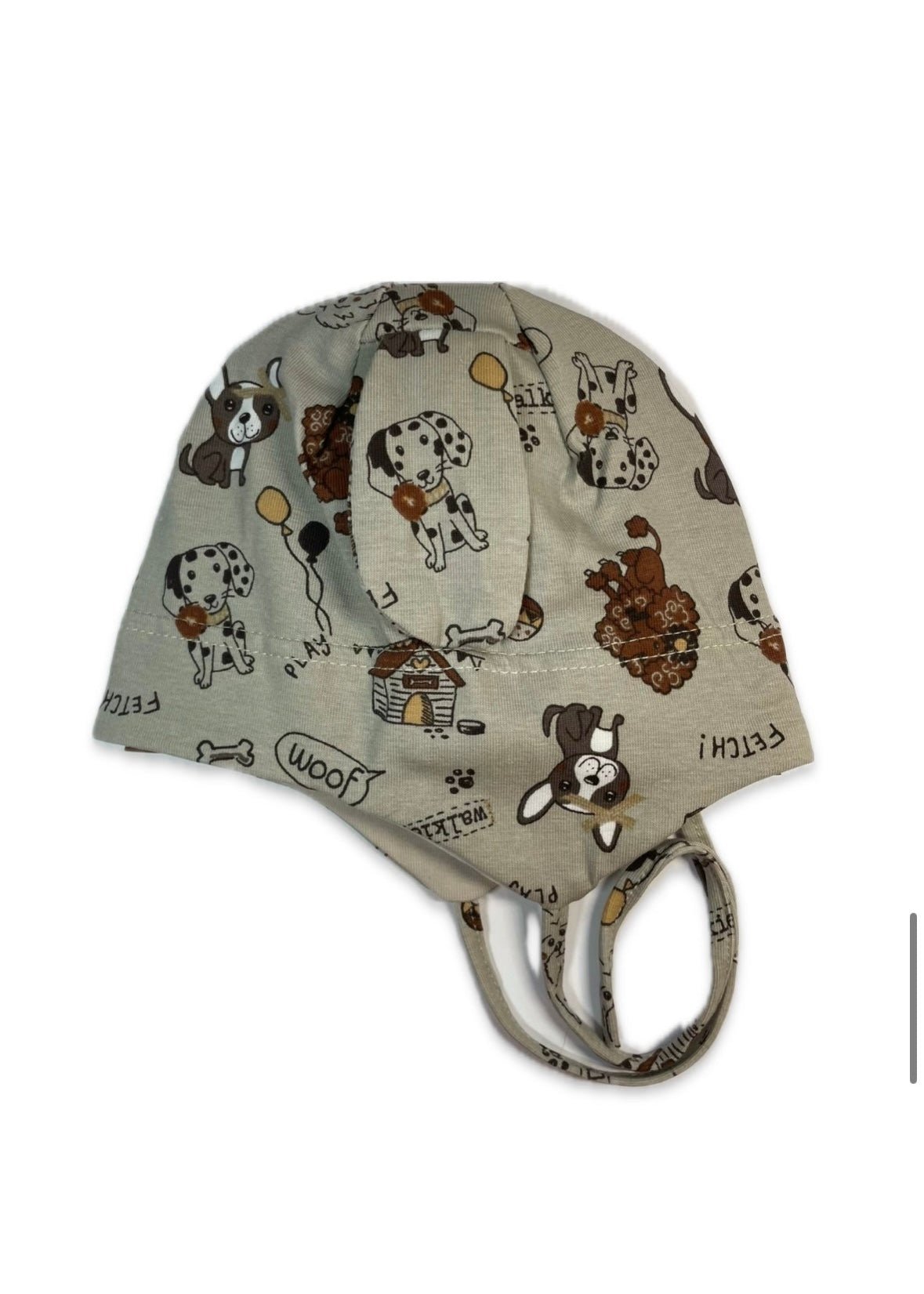 WOOF - Kutyafüles Bézs Pamut Kötős Fiú Sapka - Fiú Sapka - Minimanó