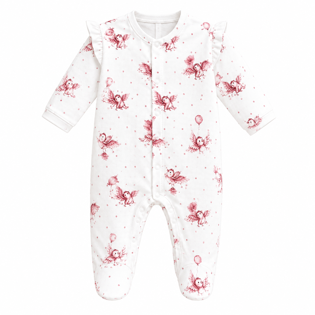ONESIE - Madaras Fehér Pamut Babarugdalózó