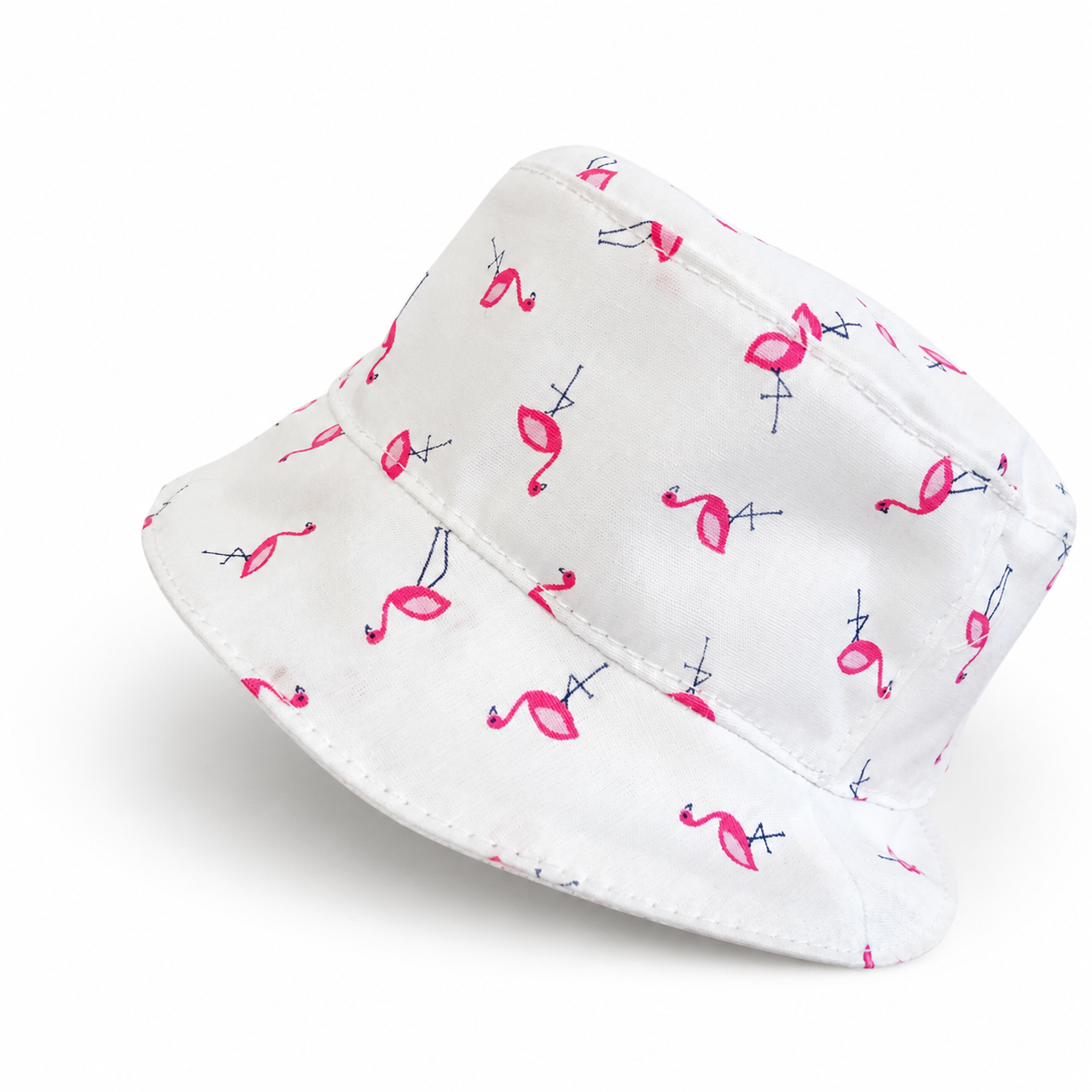 FLAMINGO - Fehér Flamingós Kötős Puplin Nyári Lány Kalap