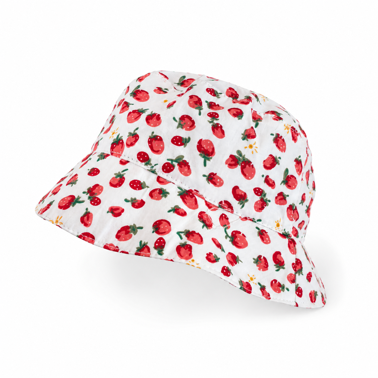 STRAWBERRY - Fehér Epres Puplin Nyári Lány Kalap