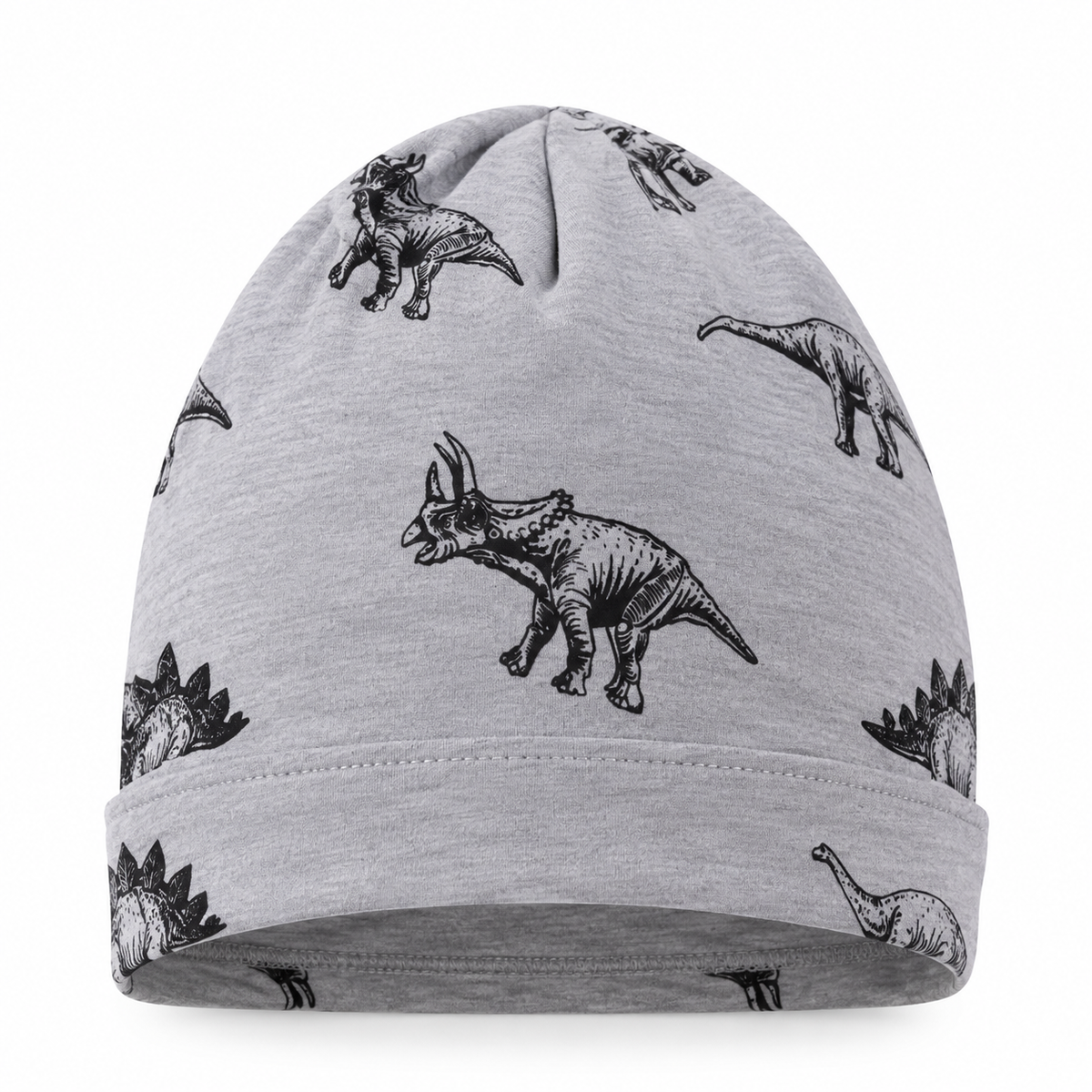 DINO - Szürke Dínós Fiú Pamut Beanie Sapka