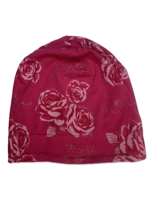 ROSE - Rózsa Mintás Pamut Lány Beanie Sapka