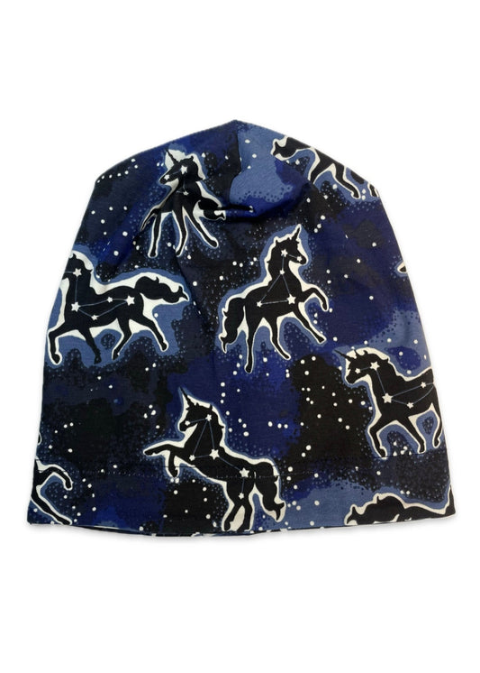 UNICORN STARLIGHT - UV Fényre Színváltó Unikornis Mintás Pamut Lány Beanie Sapka