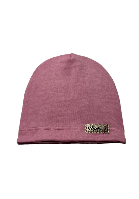 MINIX CLASSIC - Sötétmályva Pamut Lány Beanie Sapka