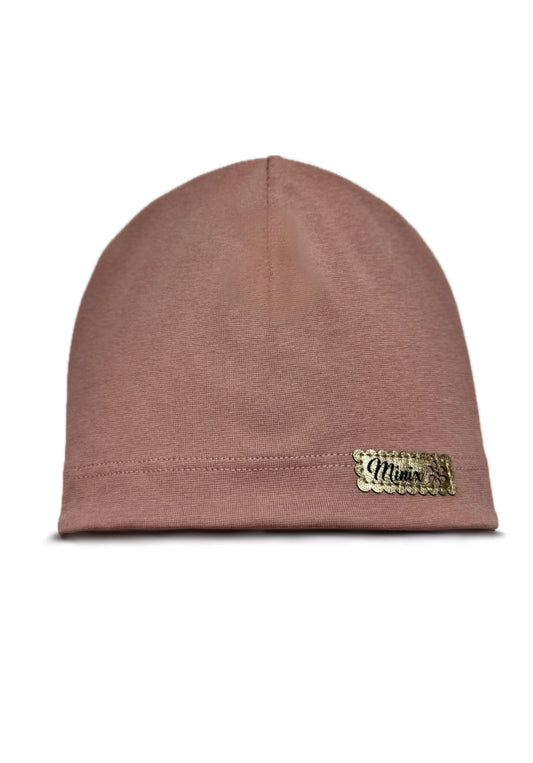 MINIX CLASSIC - Sötét Púder Pamut Lány Beanie Sapka