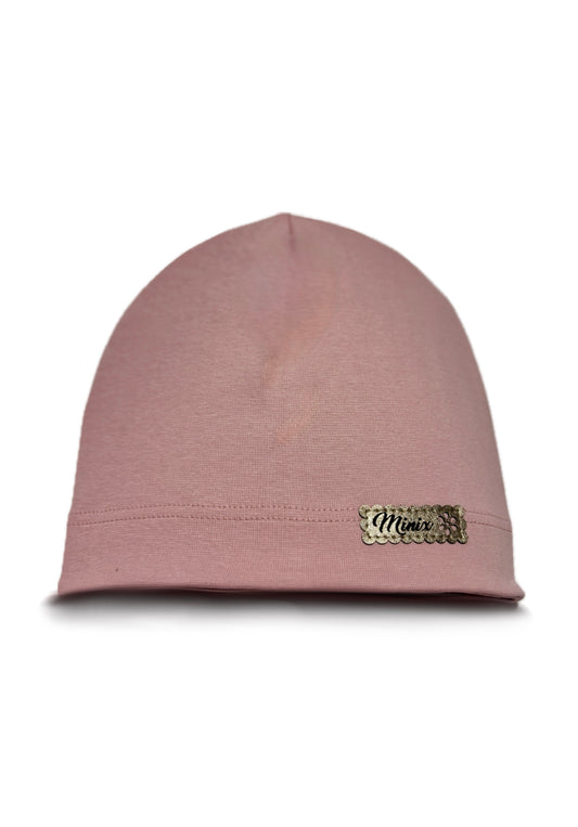 MINIX CLASSIC - Világos Púder Pamut Lány Beanie Sapka