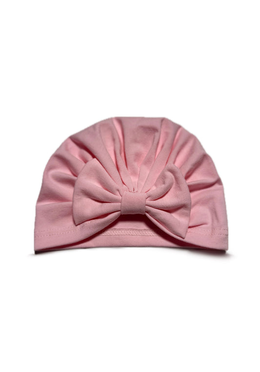 Classic Turban - Halványrózsaszín Masnis Pamut Lány Turbán