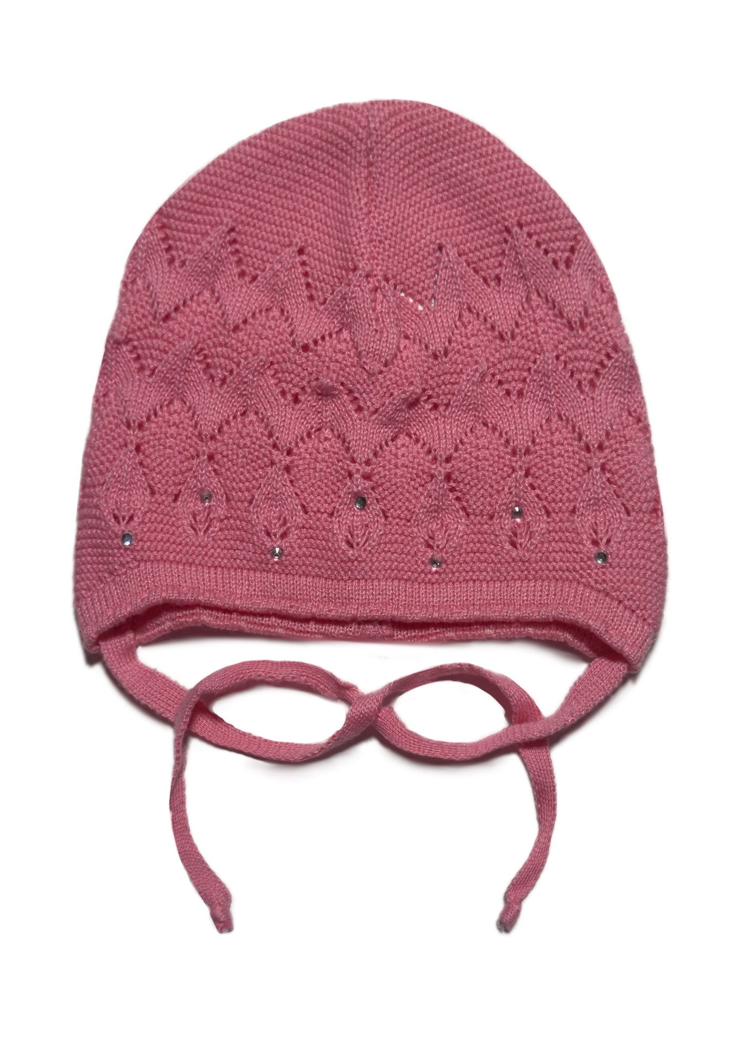 CLASSIC DIAMOND - Pink Kötős Strassz Kötött Lány Sapka