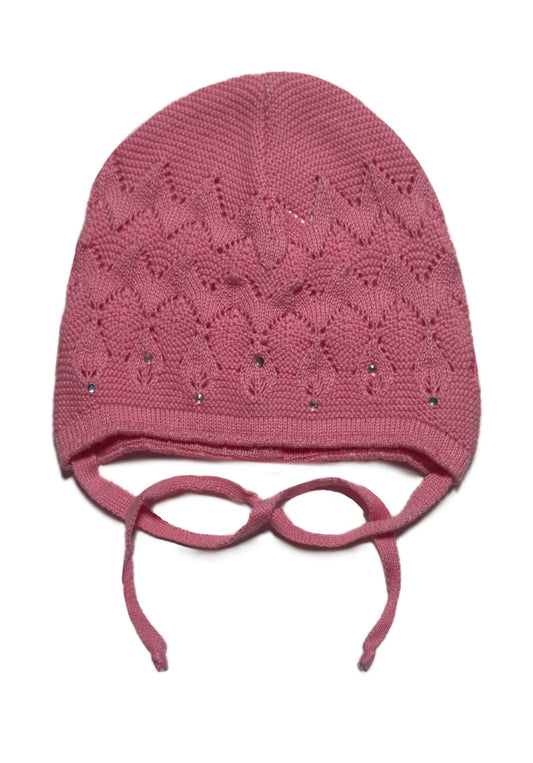 CLASSIC DIAMOND - Pink Kötős Strassz Kötött Lány Sapka