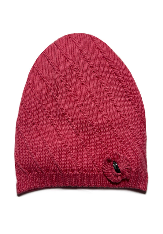 BOW GIRL - Fuxia Masnis Kötött Lány Beanie Sapka