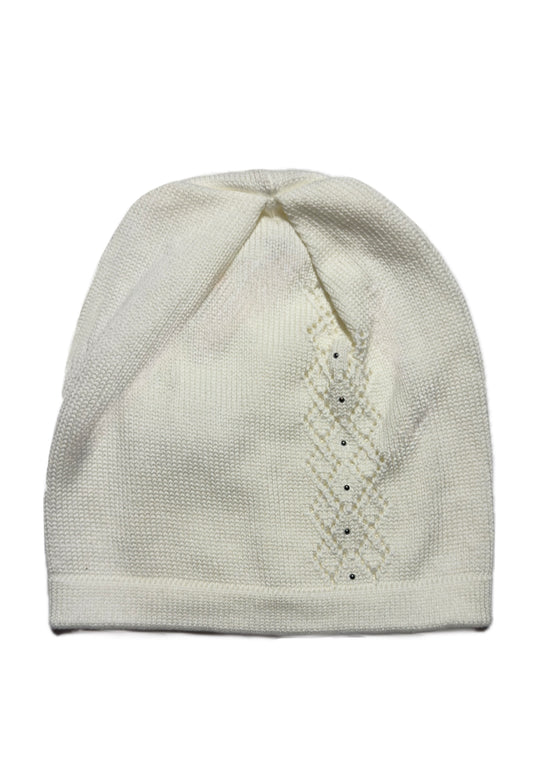 FALL BREEZE - Fehér Kötött Lány Beanie Sapka