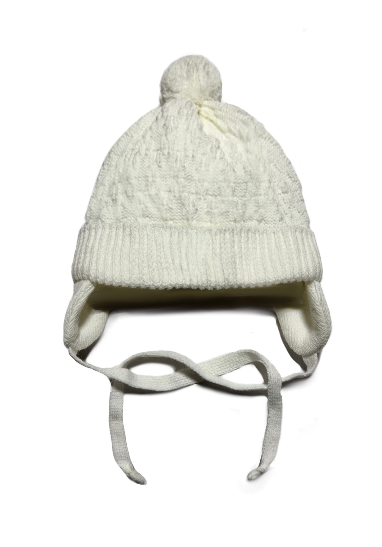 CLASSIC KNIT - Ekrü Kötős Fiú Kötött Sapka
