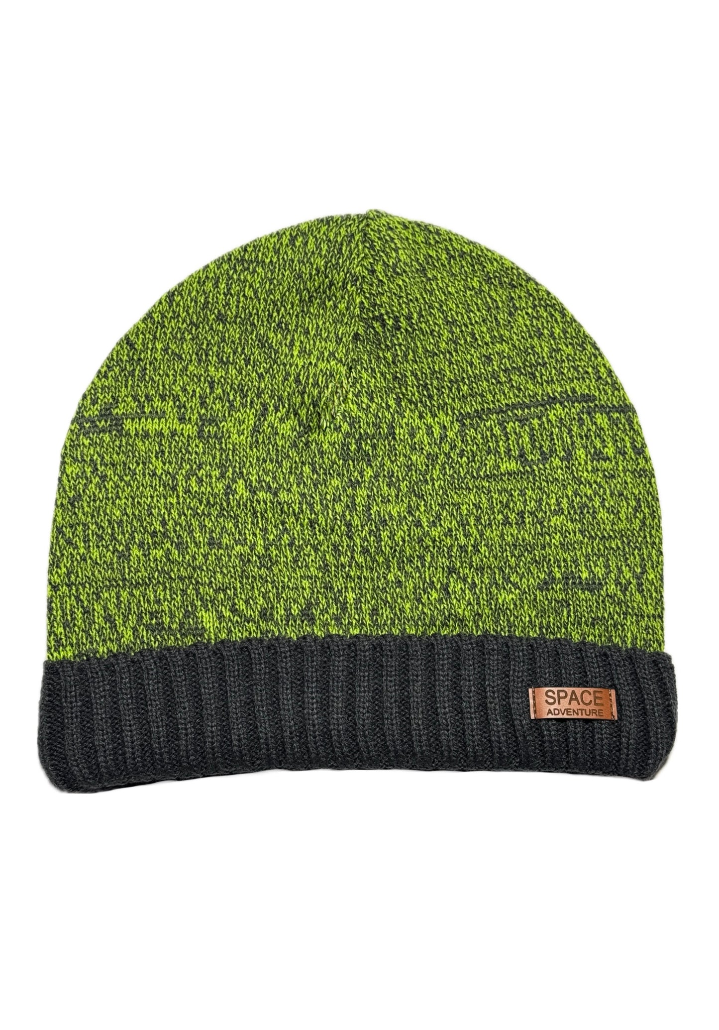 SPACE ADVENTURE - Zöld Bőrdíszes Fiú Kötött Beanie Sapka