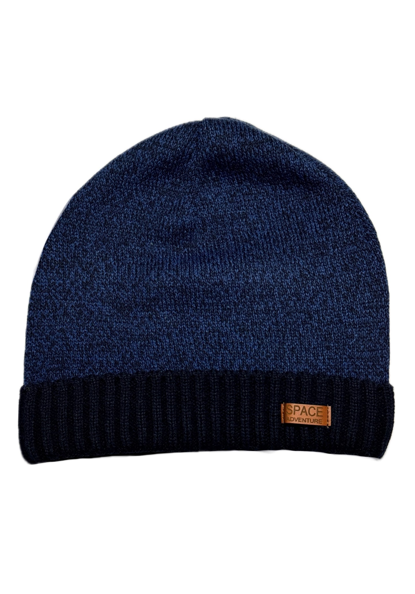 SPACE ADVENTURE - Sötétkék Bőrdíszes Fiú Kötött Beanie Sapka
