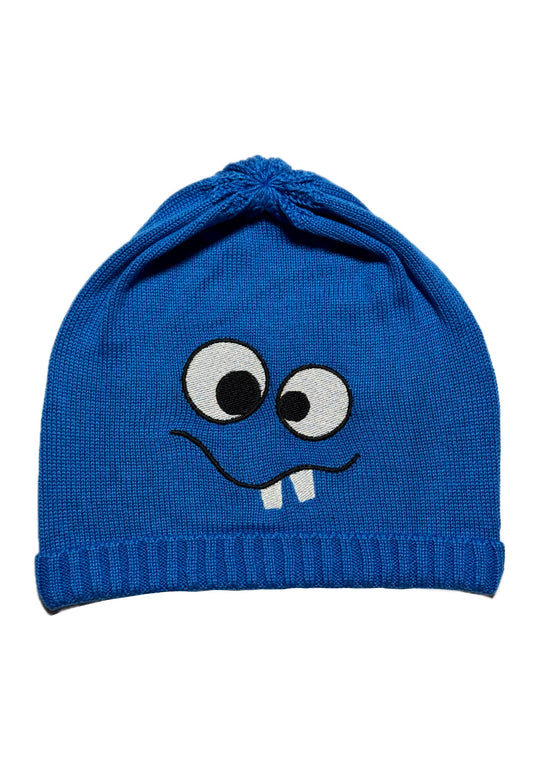 SILLY - Kék Vicces Fiú Kötött Beanie Sapka