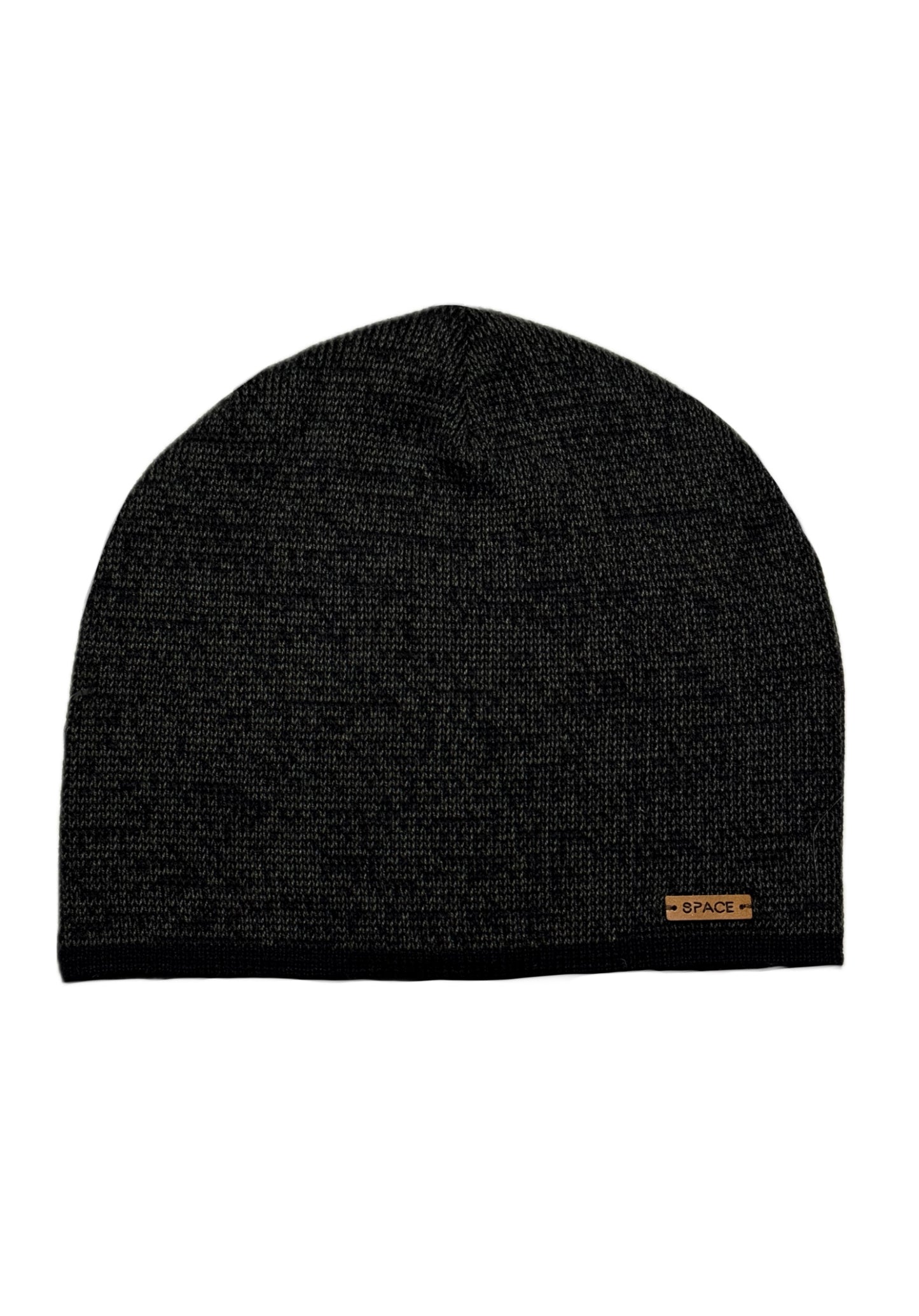 SPACE - Fekete Bőrdíszes Fiú Kötött Beanie Sapka
