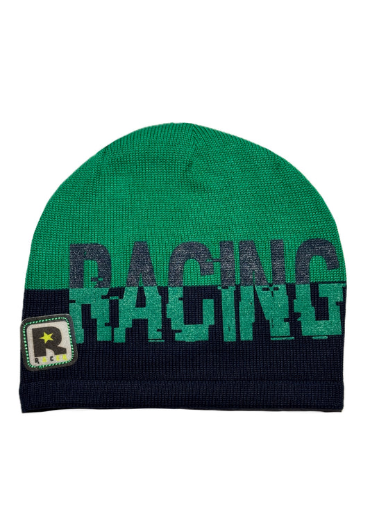 RACING - Zöld Feliratos Fiú Kötött Beanie Sapka