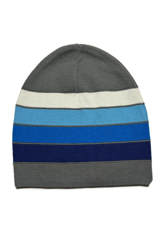STRIPES - Szürke Csíkos Fiú Kötött Beanie Sapka