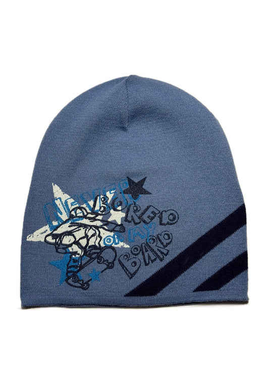 BOARD - Kék Gördeszkás Fiú Kötött Beanie Sapka