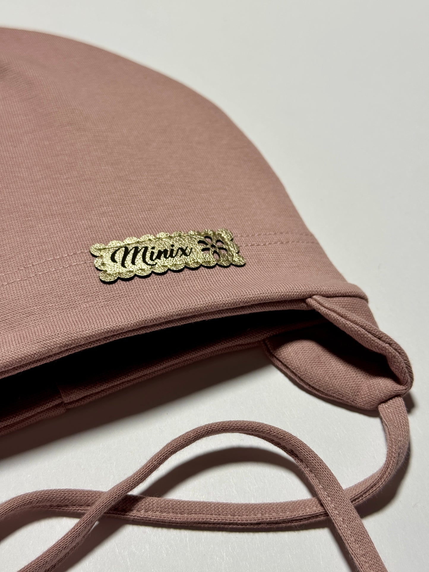 MINIX CLASSIC BABY - Sötét Púder Kötős Pamut Lány Sapka