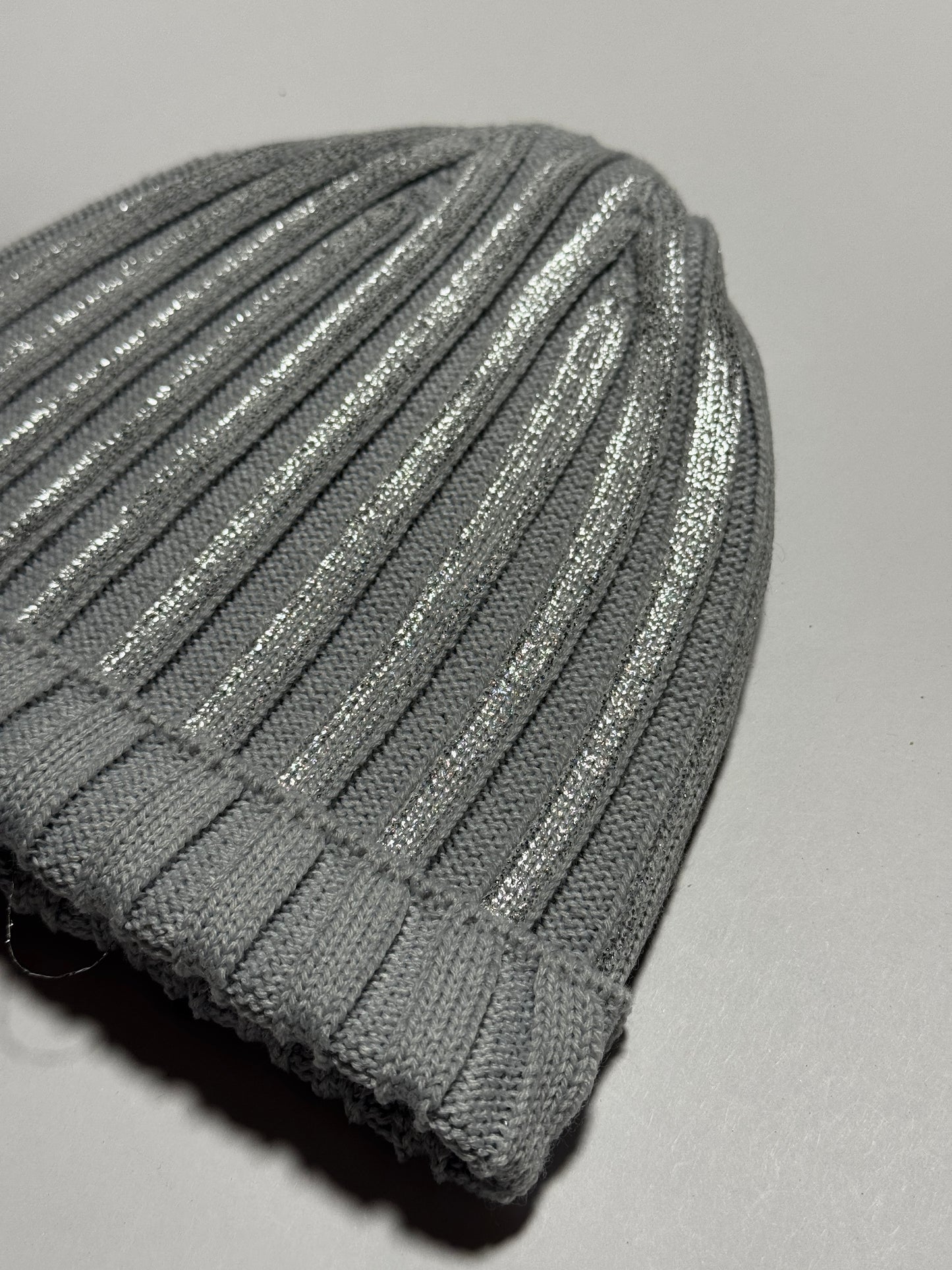 SPARKY - Szürke Csillámos Kötött Lány Beanie Sapka