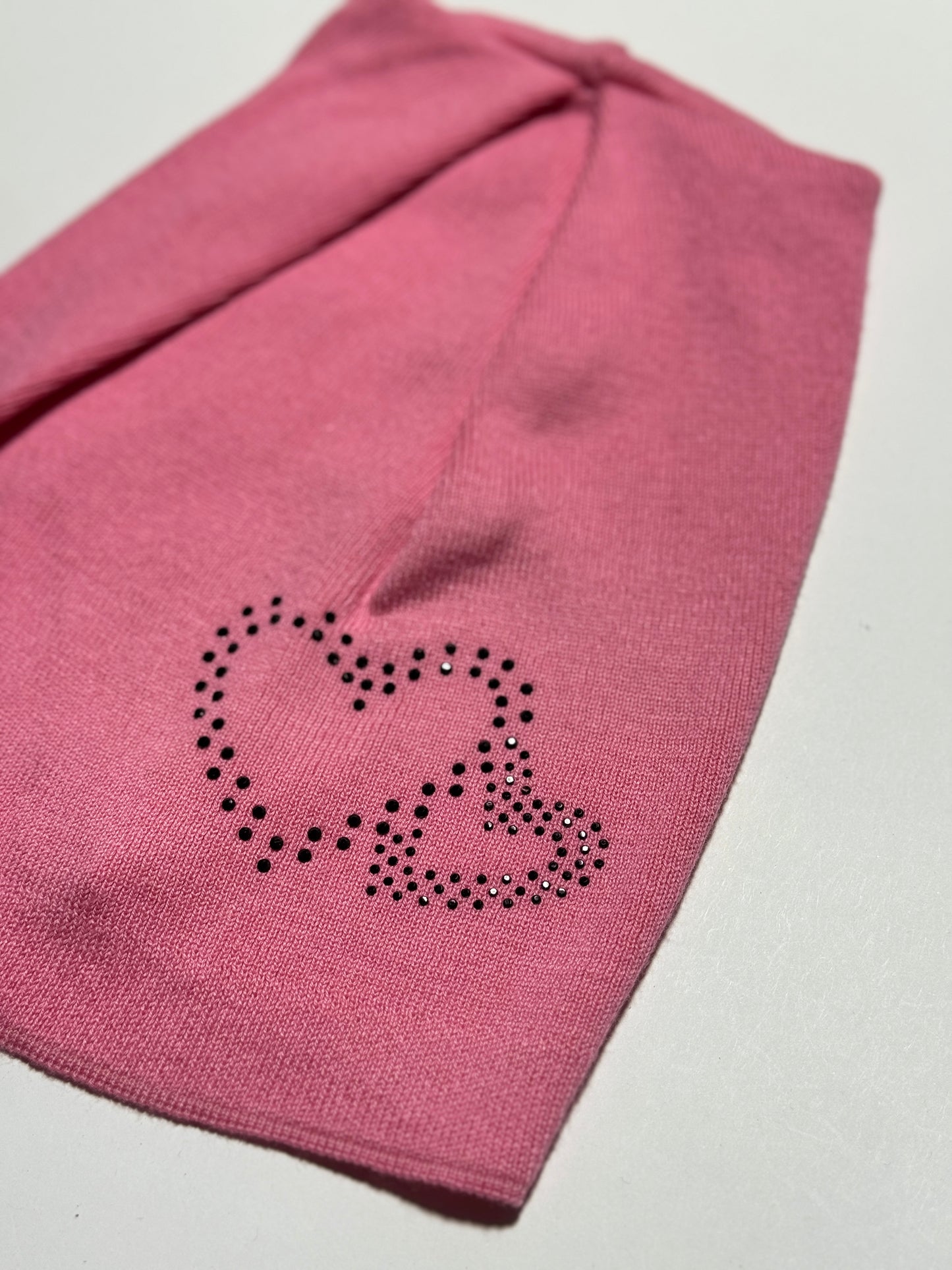 COEUR - Rózsaszín Szív Mintás Strasszos Kötött Lány Beanie Sapka