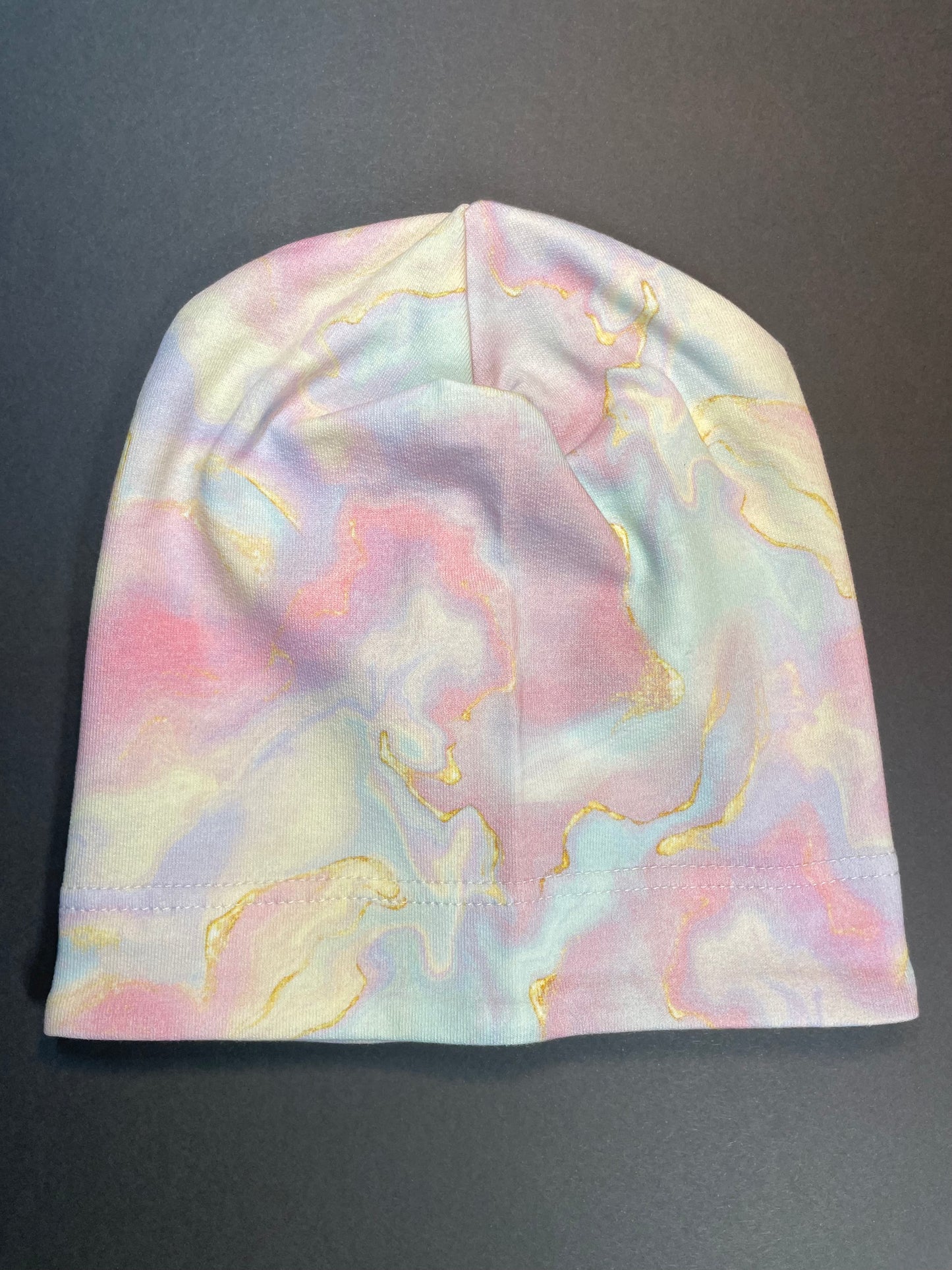 RAINBOW MARBLE - Márványmintás Pamut Lány Beanie Sapka