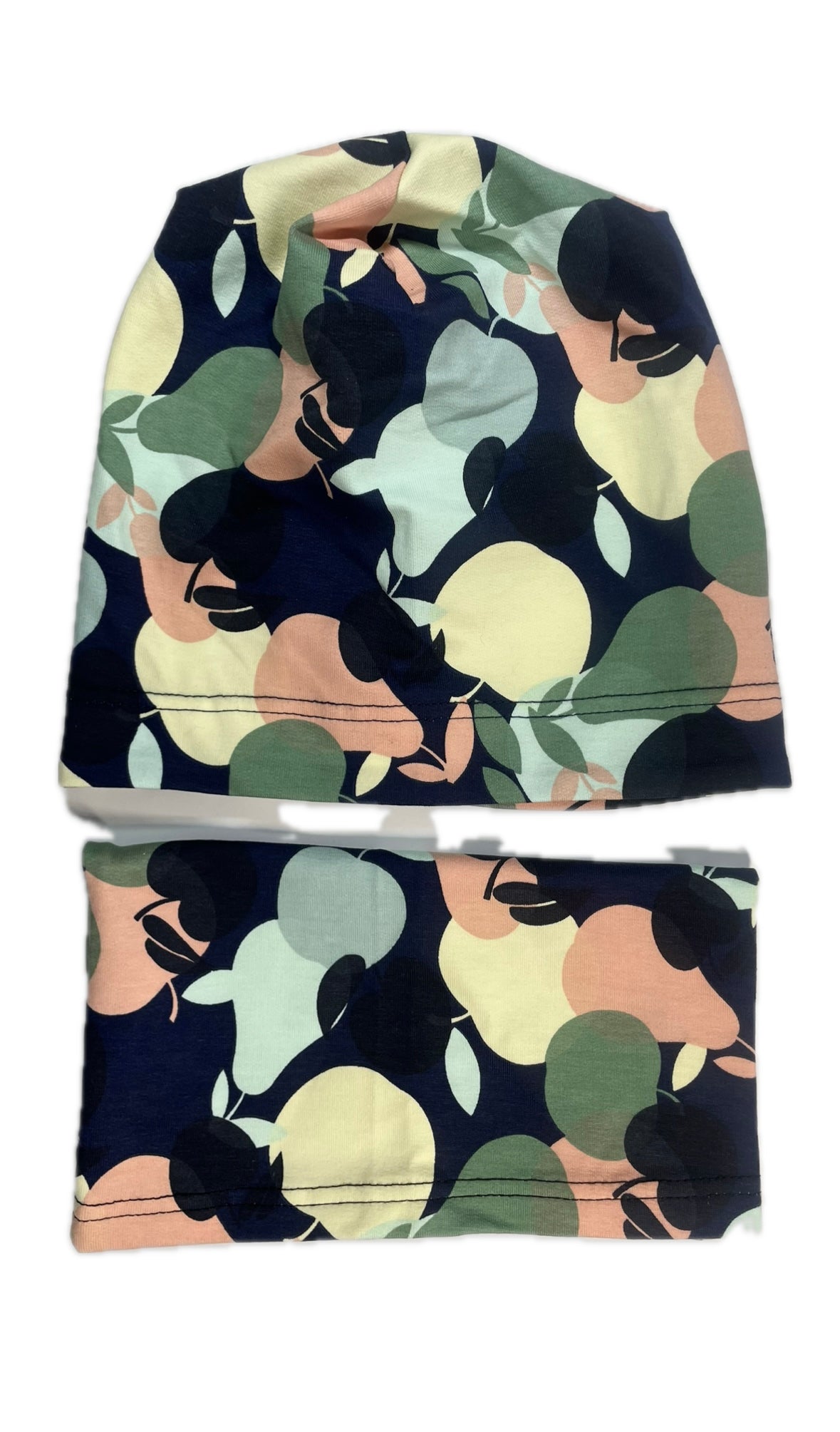 PEAR PARADE SET - Gyümölcsmintás Pamut Lány Beanie Sapka és Csősál Szett - Lány Sapka - Minimanó