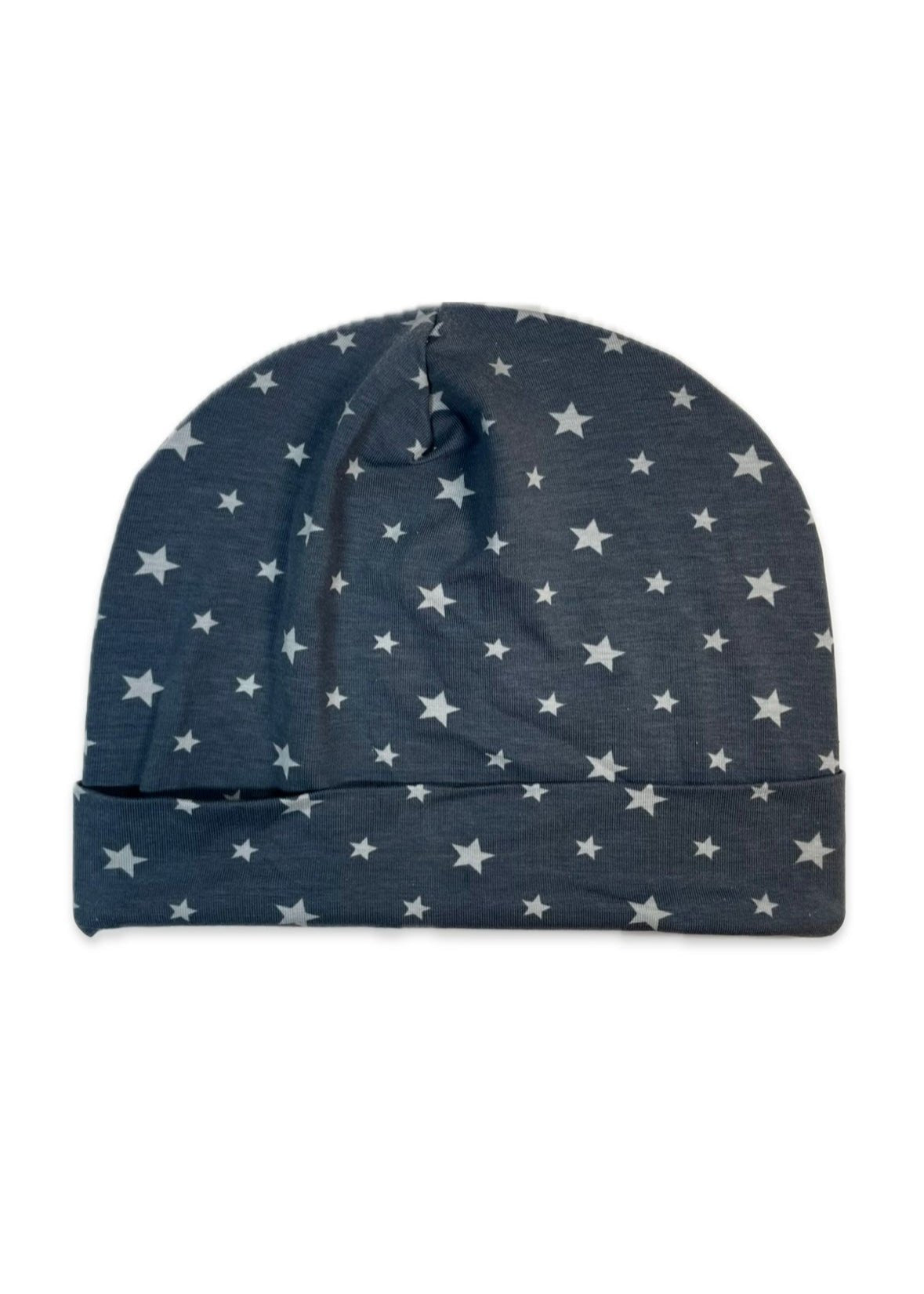 STARLIGHT - Csillag Mintás Sötétkék Pamut Fiú Beanie Sapka - Fiú Sapka - Minimanó