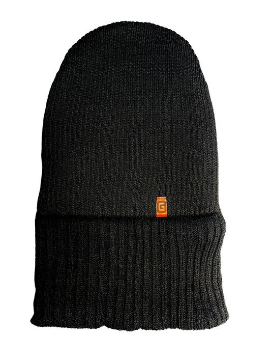 THE BEANIE SET - Fekete Kötött Téli Fiú Beanie Sapka és Csősál Szett - Fiú Sapka - Minimanó